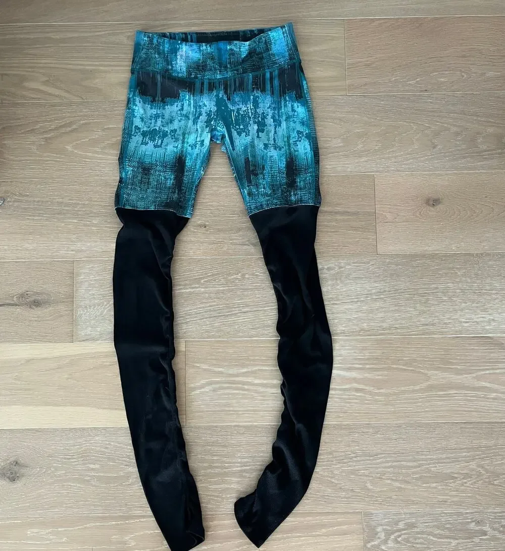 ALO Yoga Goddess Leggings Teal Ombre Black